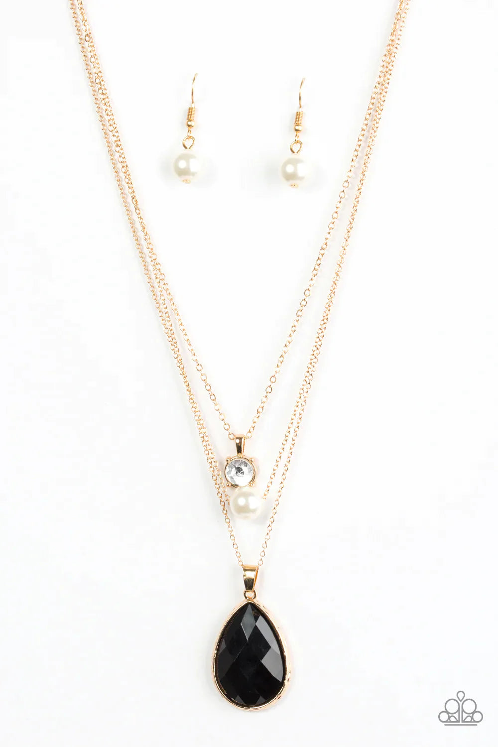 Paparazzi Necklace ~ Midnight Martinis - Gold