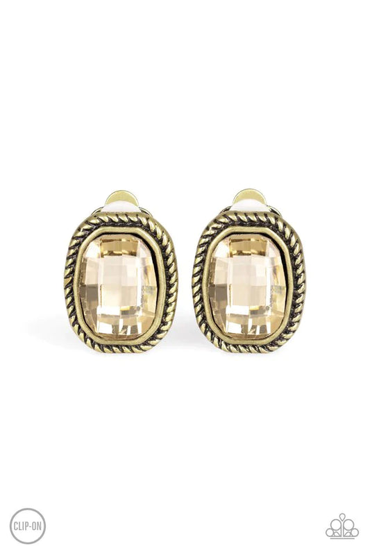 Paparazzi Earring ~ Beam Dream - Brass