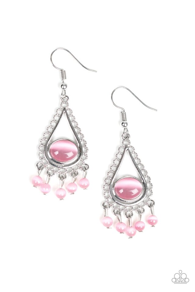 Give Me The GLOW-down - Pink - Paparazzi Earring Image