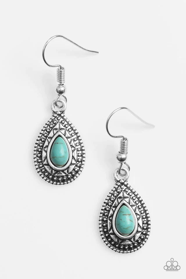 Paparazzi Earring ~ Blazing Beauty - Blue