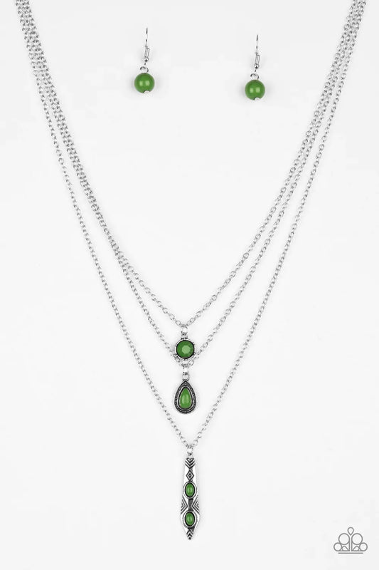 Paparazzi Necklace ~ Tahitian Princess - Green