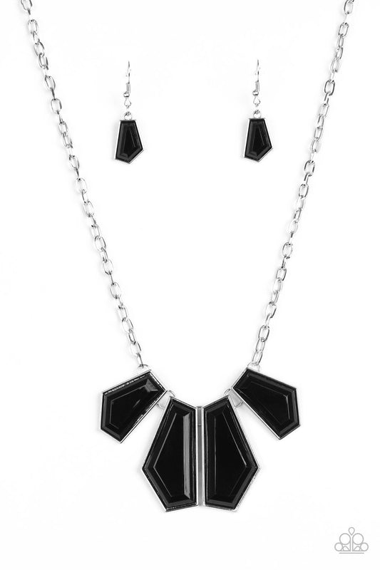 Paparazzi Necklace ~ Get Up and GEO - Black