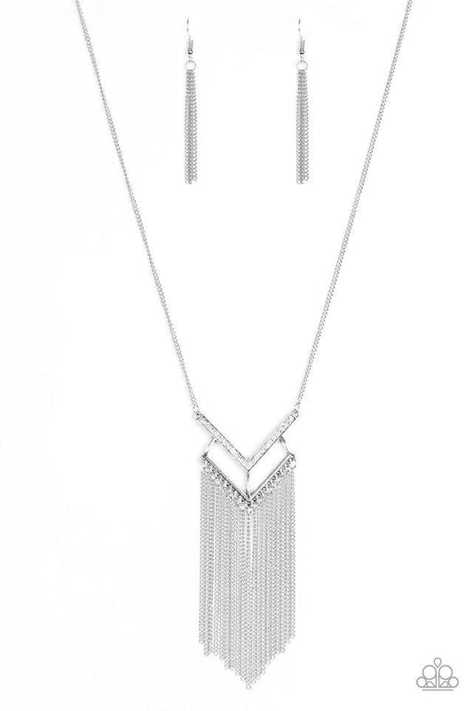 Paparazzi Necklace ~ Alpha Glam - White