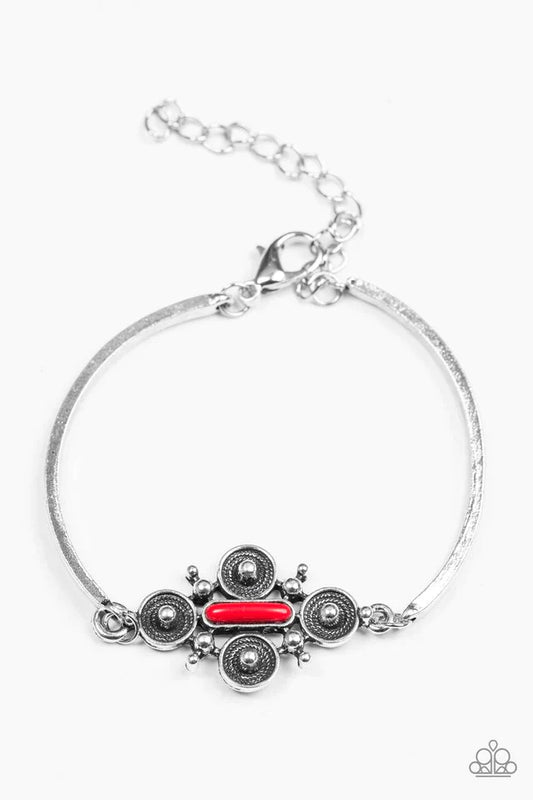 Paparazzi Bracelet ~ Mesa Flower - Red