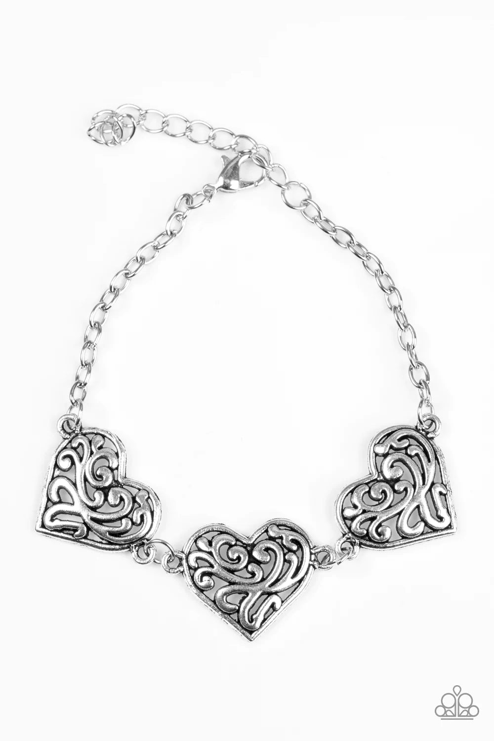 Paparazzi Bracelet ~ Heartfelt Harmony - Silver