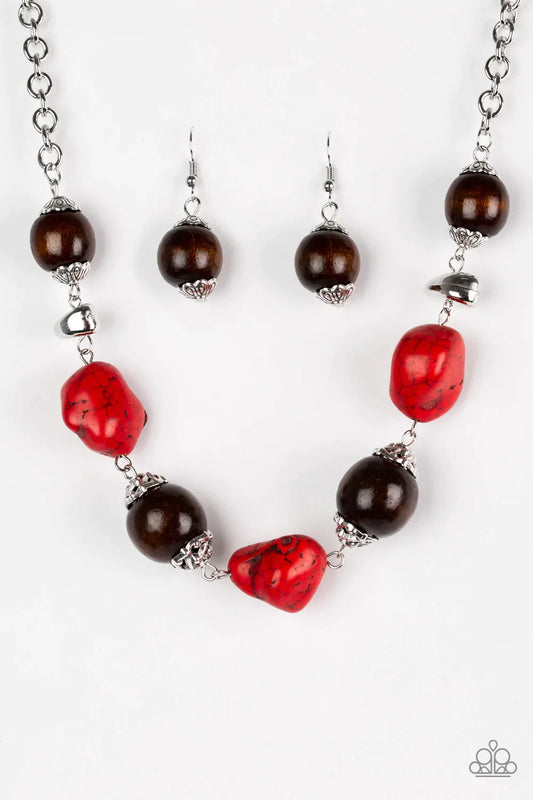 Paparazzi Necklace ~ Earth Goddess - Red