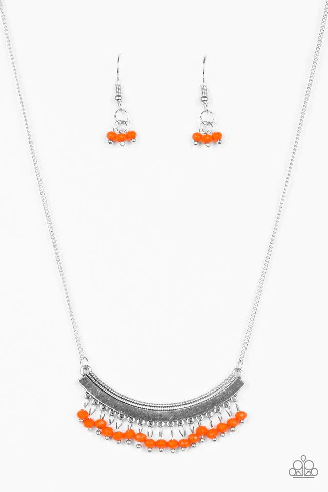 Paparazzi Necklace ~ Fringe Fever - Orange