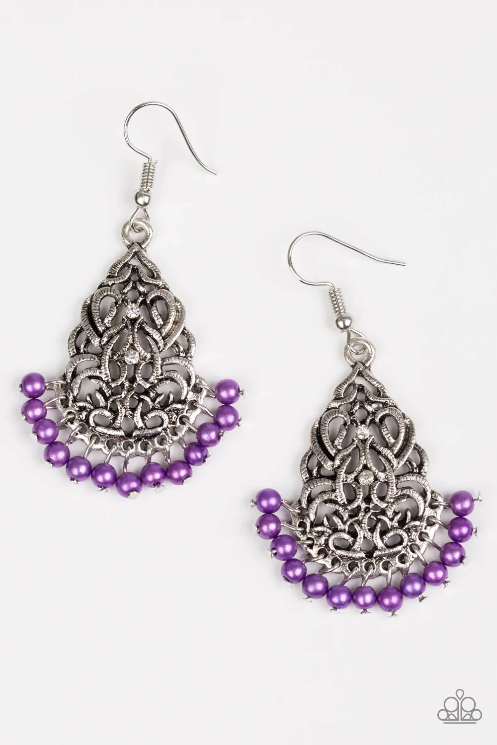 Paparazzi Earring ~ BAROQUE The Bank - Purple