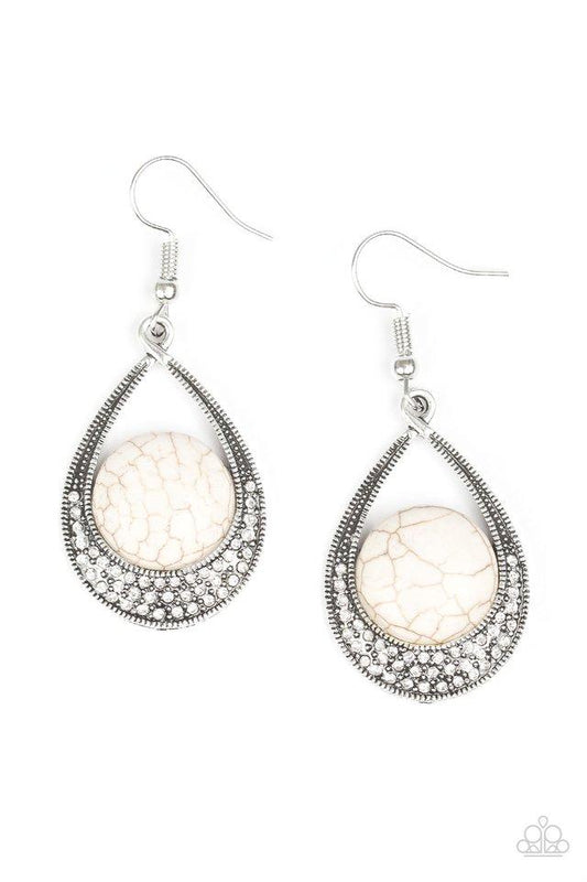 Paparazzi Earring ~ Richly Rio Rancho - White