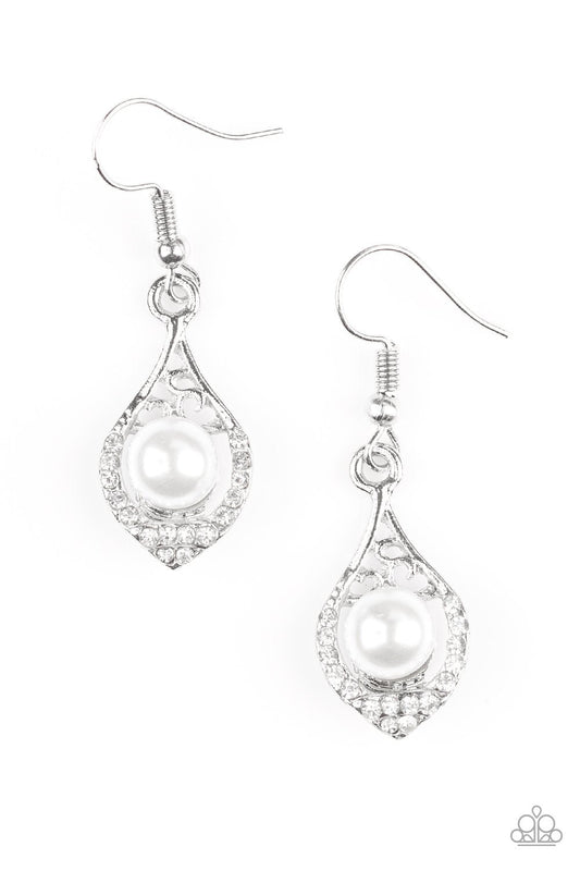 Paparazzi Earring ~ Westminster Waltz - White
