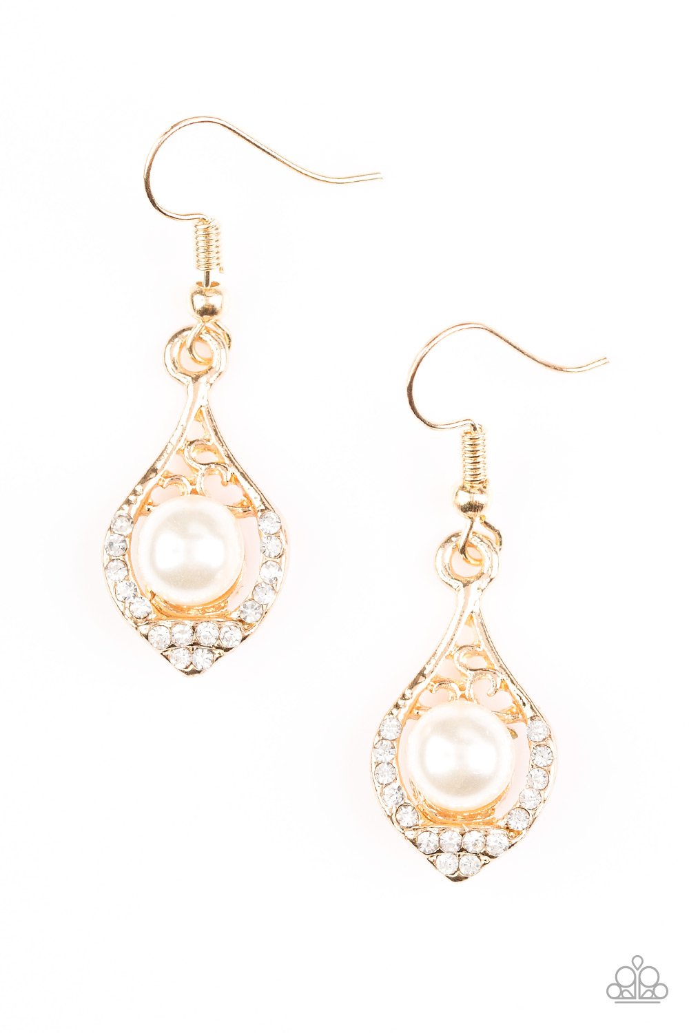 Paparazzi Earring ~ Westminster Waltz - Gold