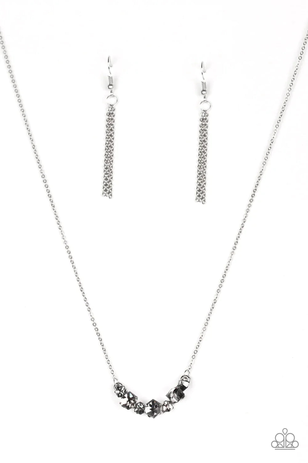 Paparazzi Necklace ~ Loaded Dice - Silver