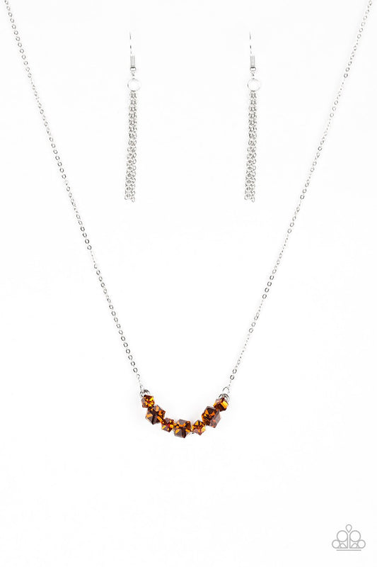 Paparazzi Necklace ~ Loaded Dice - Brown