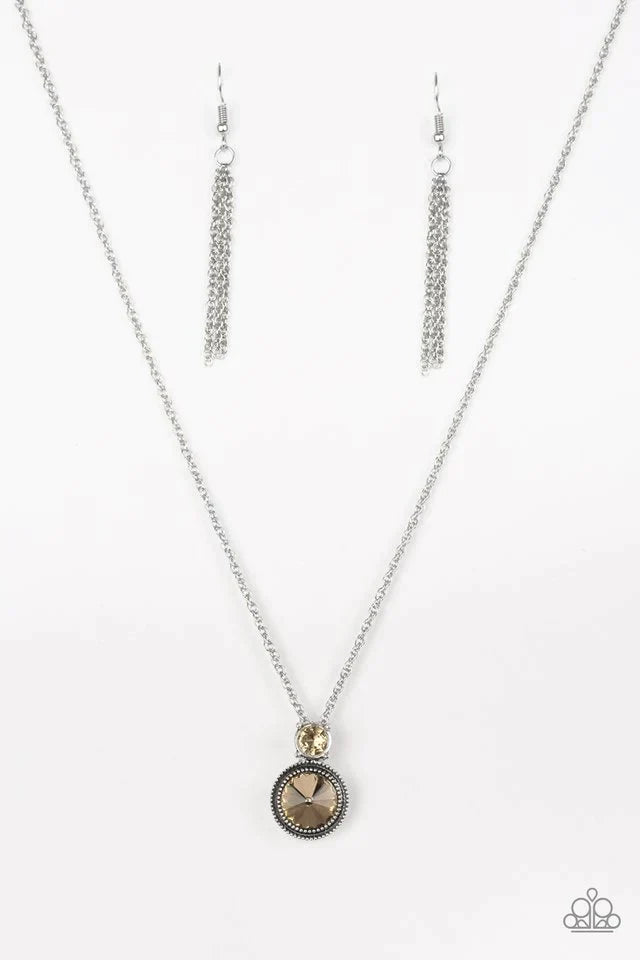 Paparazzi Necklace ~ Date Night Dazzle - Brown