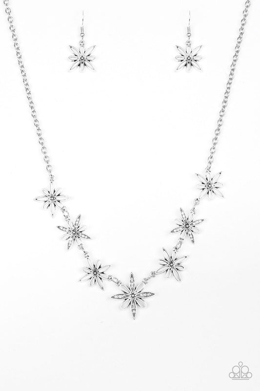 Paparazzi Necklace ~ Decked Out In Daisies - White