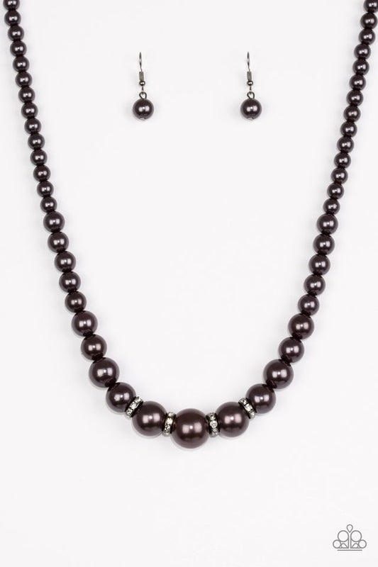 Party Pearls - Black - Paparazzi Necklace Image