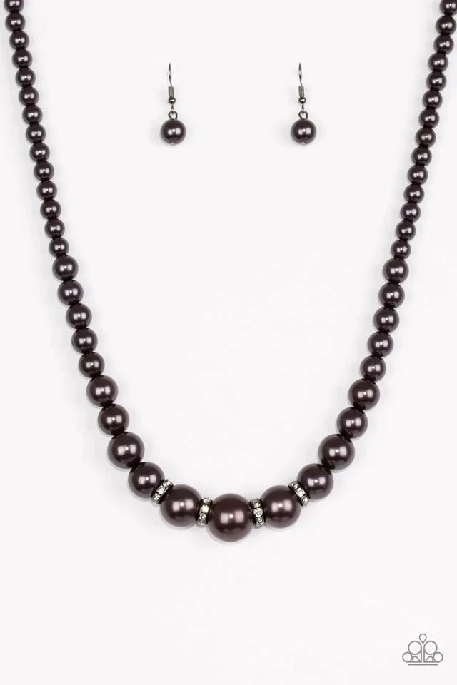 Paparazzi Necklace ~ Party Pearls - Black