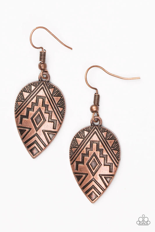 Paparazzi Earring ~ Adobe Adornment - Copper