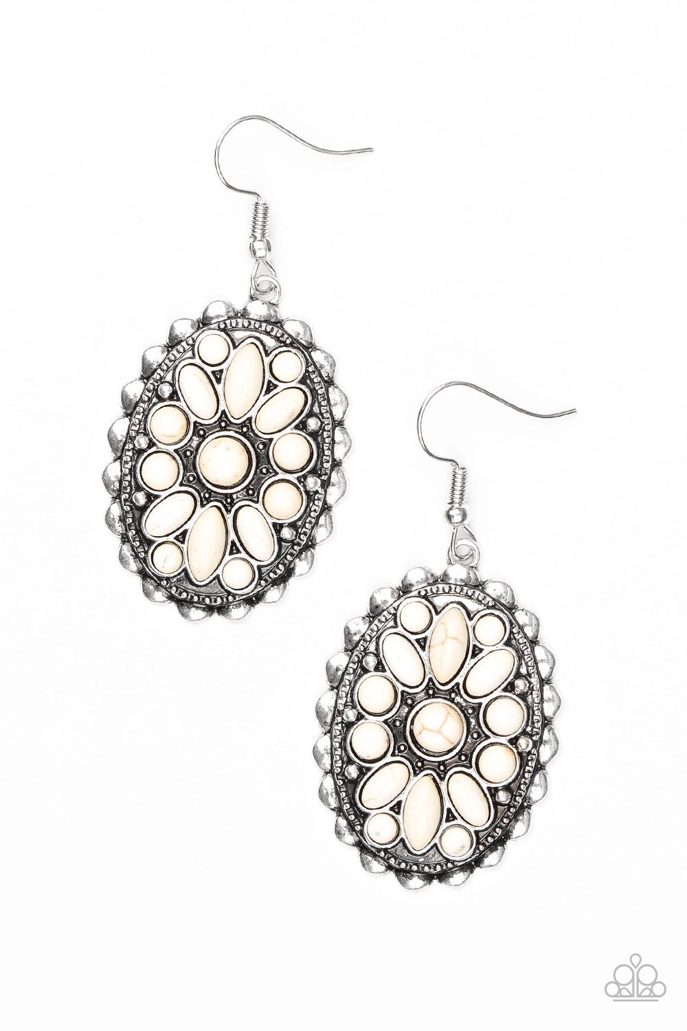 Paparazzi Earring ~ Prairie Poppy - White