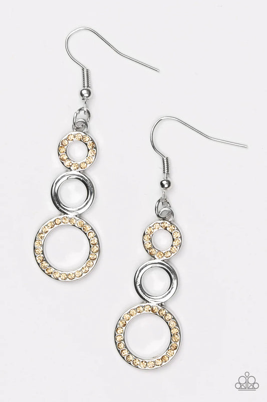 Paparazzi Earring ~ Bubble Bustle - Brown