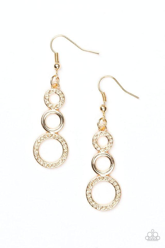 Paparazzi Earring ~ Bubble Bustle - Gold