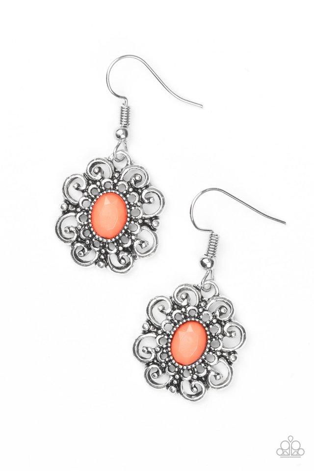 Paparazzi Earring ~ First and Foremost Flowers - Orange