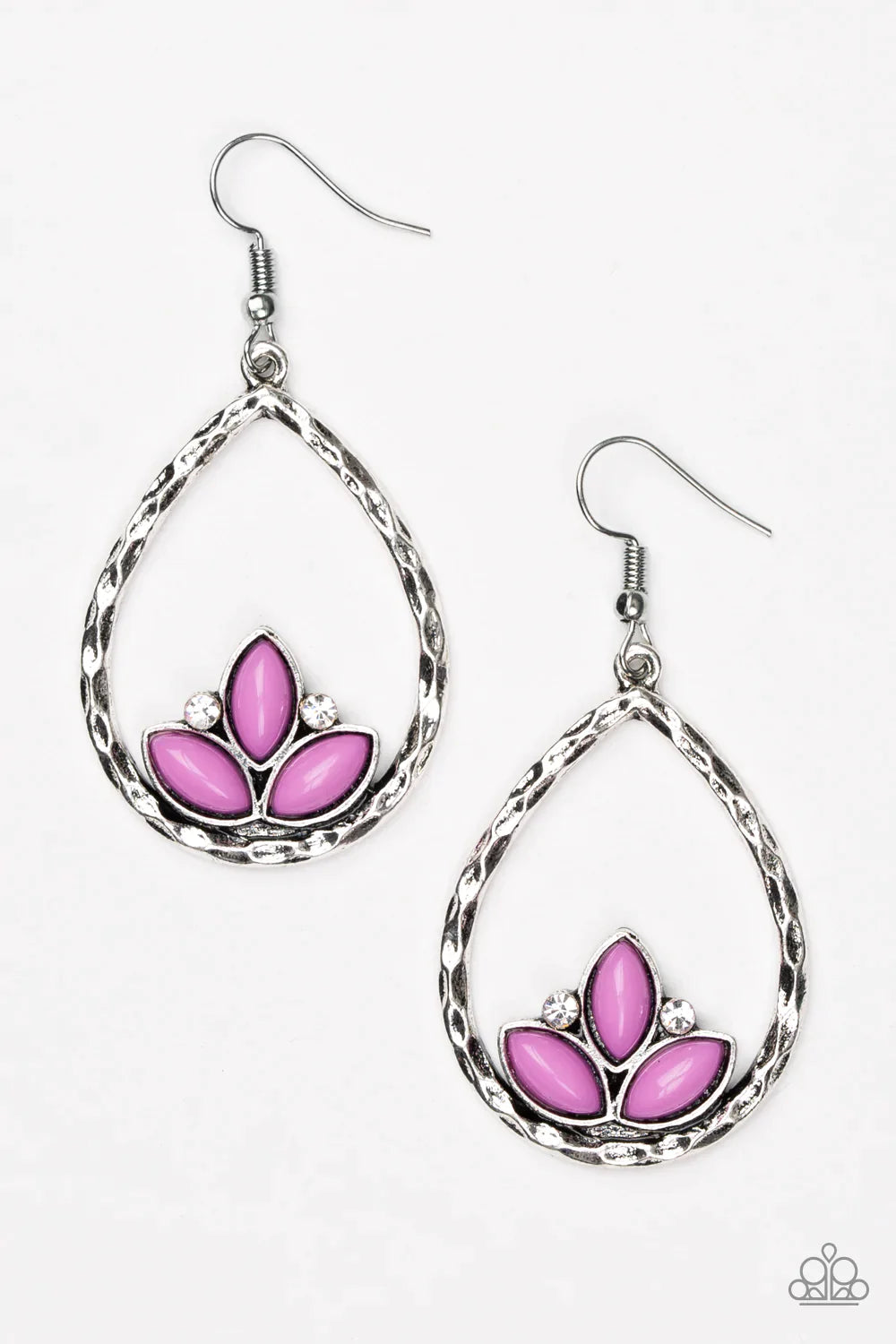 Paparazzi Earring ~ Lotus Laguna - Purple