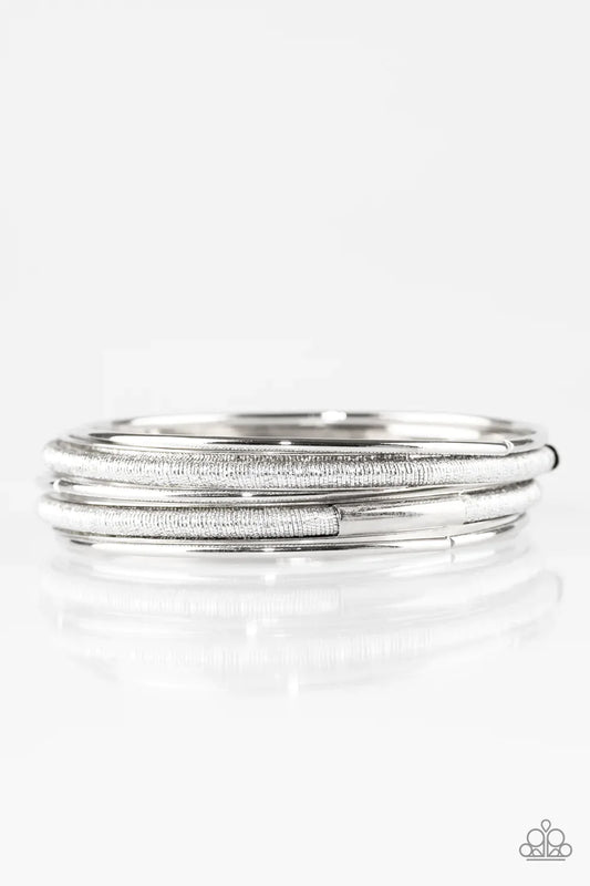 Paparazzi Bracelet ~ Pay A Hefty SHINE - Silver