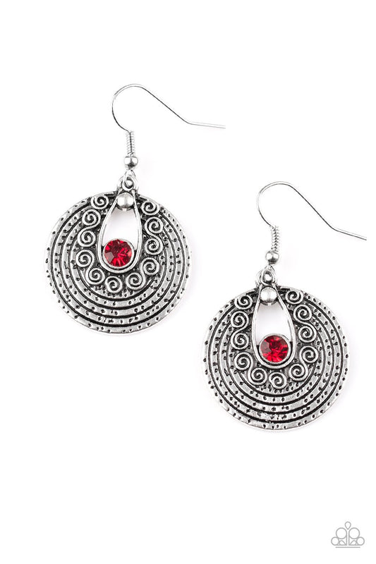 Paparazzi Earring ~ Majestically Mayan - Red