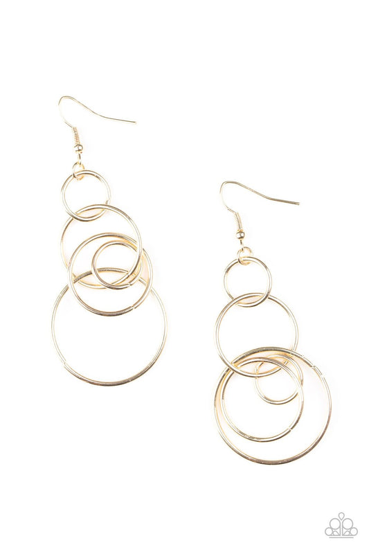 Paparazzi Earring ~ Chic Circles - Gold