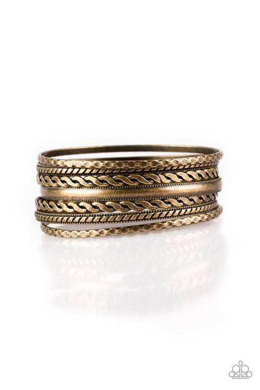 Rattle and Roll - Brass - Paparazzi Bracelet Image