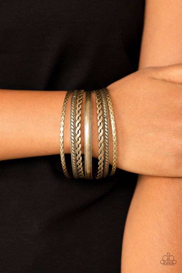 Rattle and Roll - Brass - Paparazzi Bracelet Image