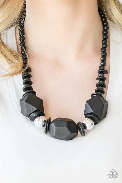 Paparazzi Necklace ~ Costa Maya Majesty - Black