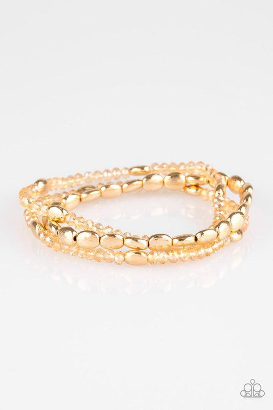 Paparazzi Bracelet ~ Hello Beautiful - Gold