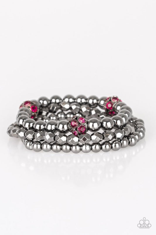 Noticeably Noir - Pink - Paparazzi Bracelet Image