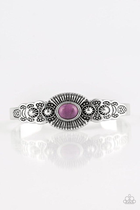 Paparazzi Bracelet ~ Wide Open Mesas - Purple
