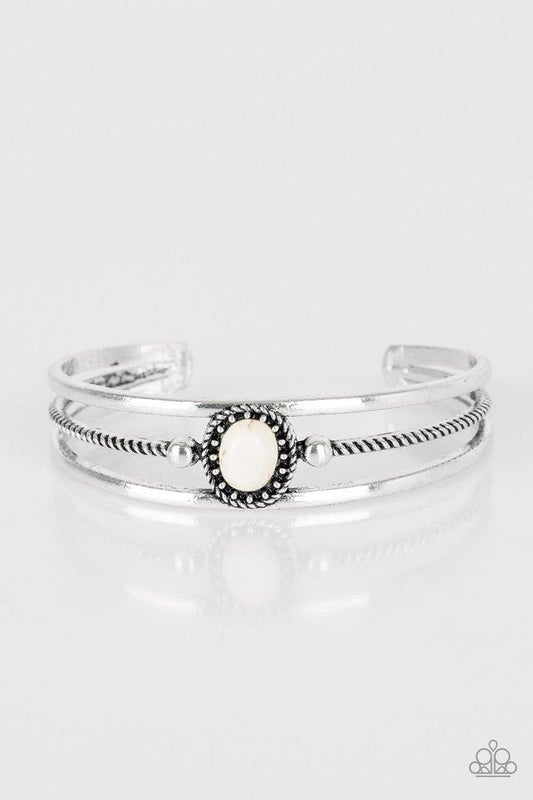 Paparazzi Bracelet ~ Borderline Borderland - White