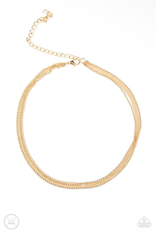 If You Dare - Gold - Paparazzi Necklace Image