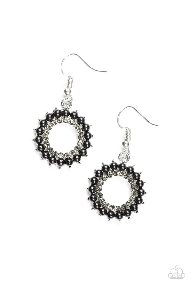 Paparazzi Earring ~ A Proper Lady - Black