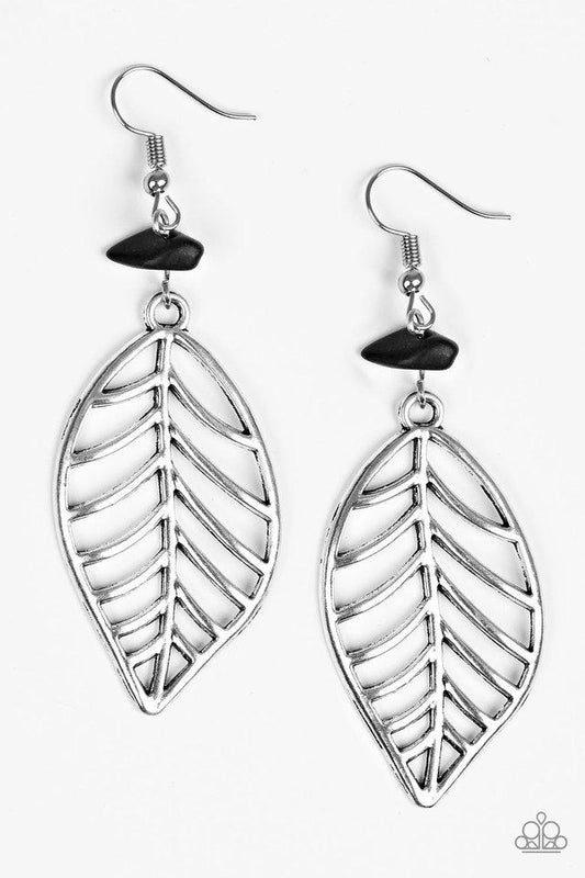 Paparazzi Earring ~ BOUGH Out - Black
