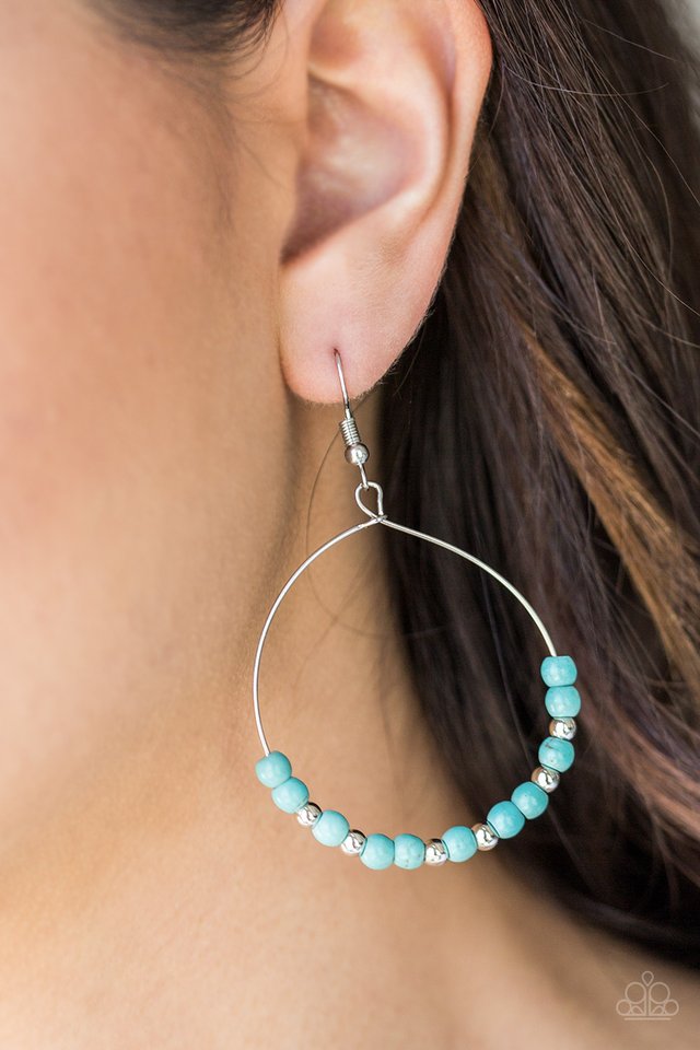 Stone Spa - Blue - Paparazzi Earring Image