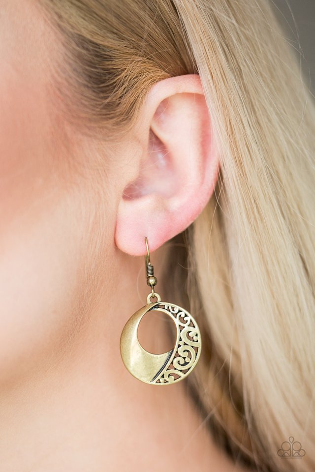 Eastside Excursionist - Brass - Paparazzi Earring Image