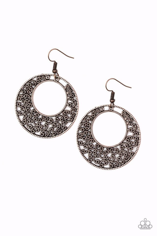 Wistfully Winchester - Copper - Paparazzi Earring Image