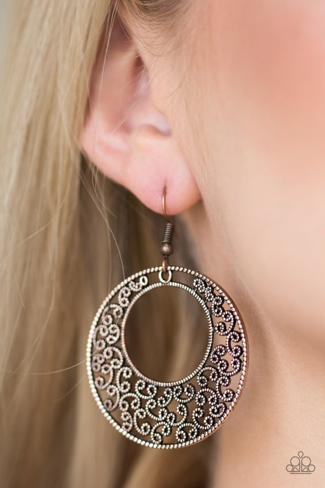Wistfully Winchester - Copper - Paparazzi Earring Image