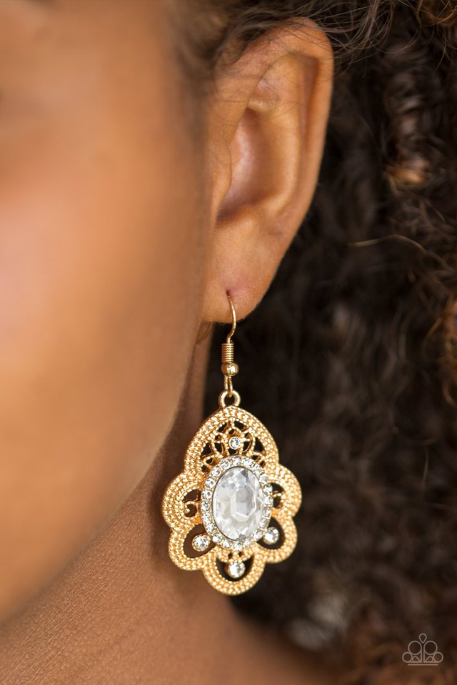 Reign Supreme - Gold - Paparazzi Earring Image