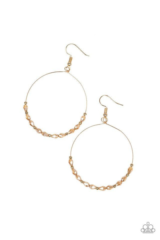 Paparazzi Earring ~ Prize Winning Sparkle - Gold