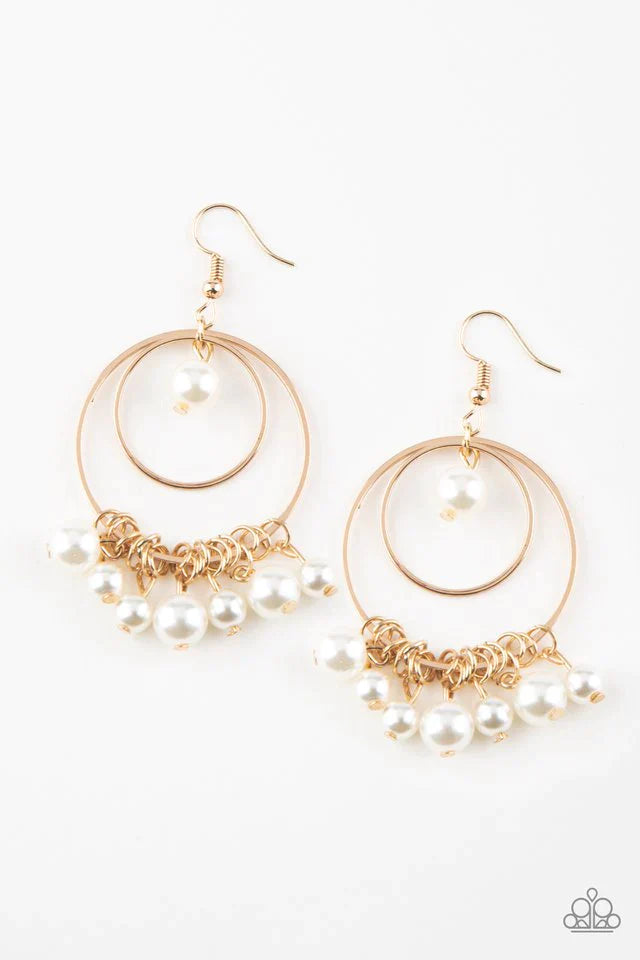 Paparazzi Earring ~ New York Attraction - Gold