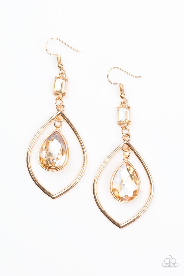 Priceless - Gold - Paparazzi Earring Image