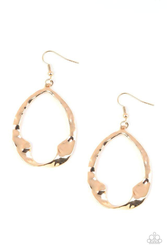 Paparazzi Earring ~ Twist Me Round - Gold