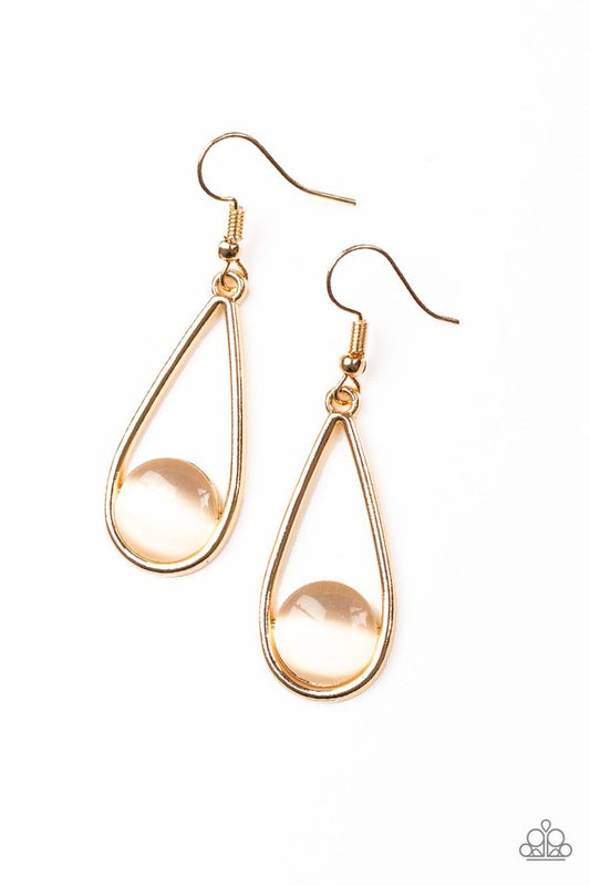 Over The Moon - Gold - Paparazzi Earring Image